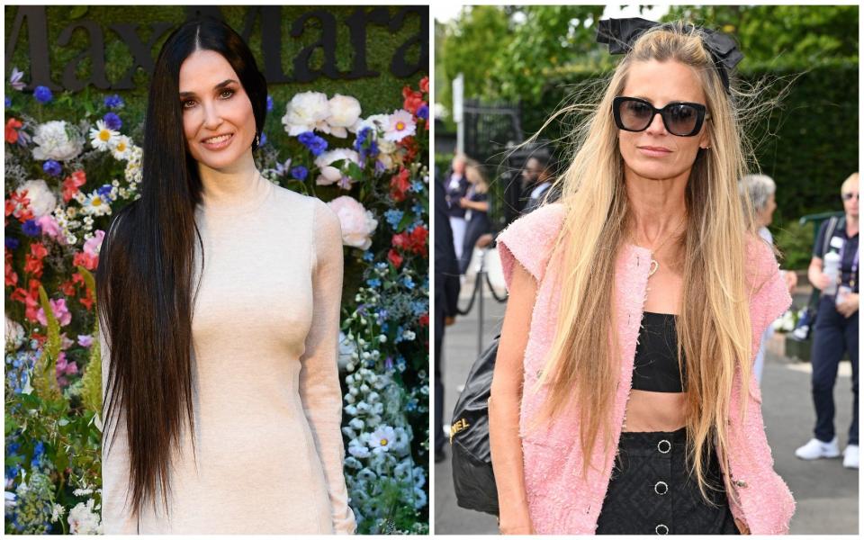 Demi Moore and Laura Bailey with waist-length straight hair