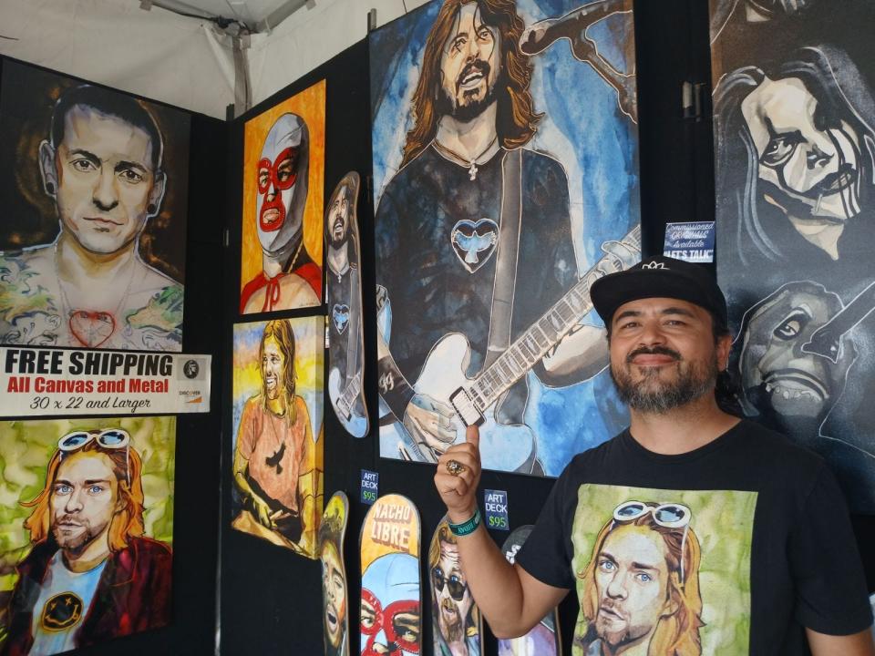 Fabian Santoyo sells art of rock stars at Welcome to Rockville.