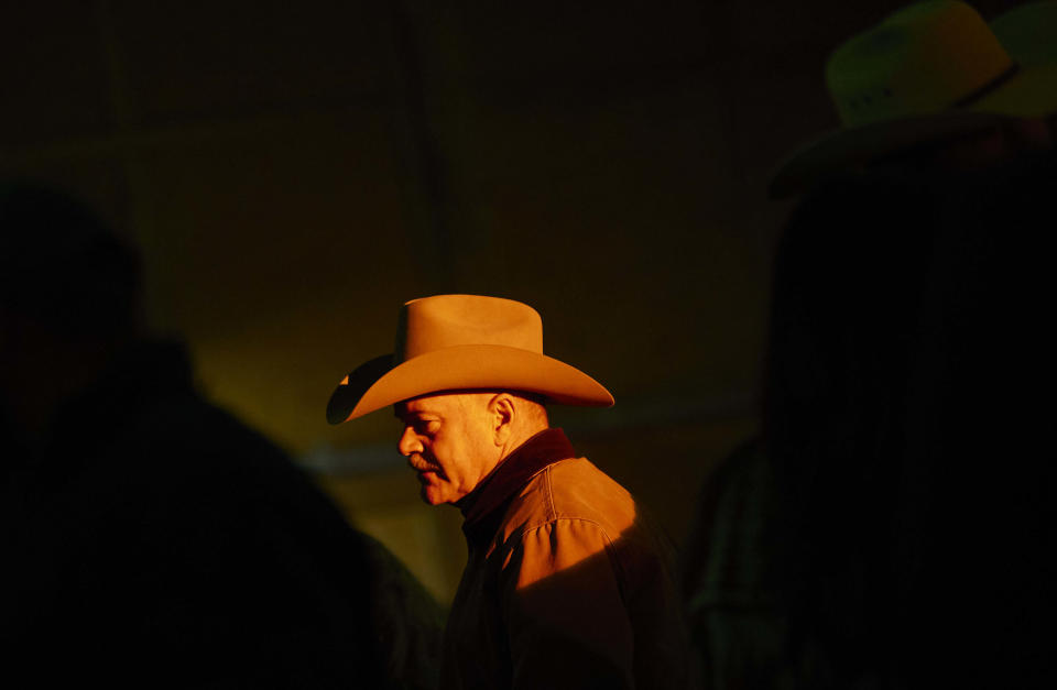 Supporters of Oregon Republican gubernatorial candidate Christine Drazan watch returns in Silverton, Ore., Tuesday, Nov. 8, 2022. (AP Photo/Craig Mitchelldyer)