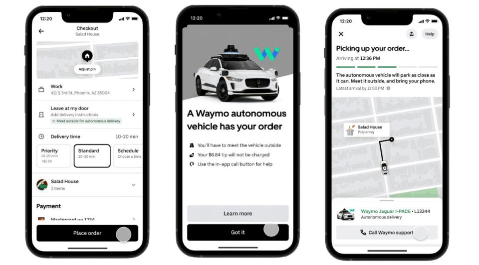 Uber攜手Waymo，以自駕車擴大美國亞利桑那州鳳凰城的餐飲外送服務