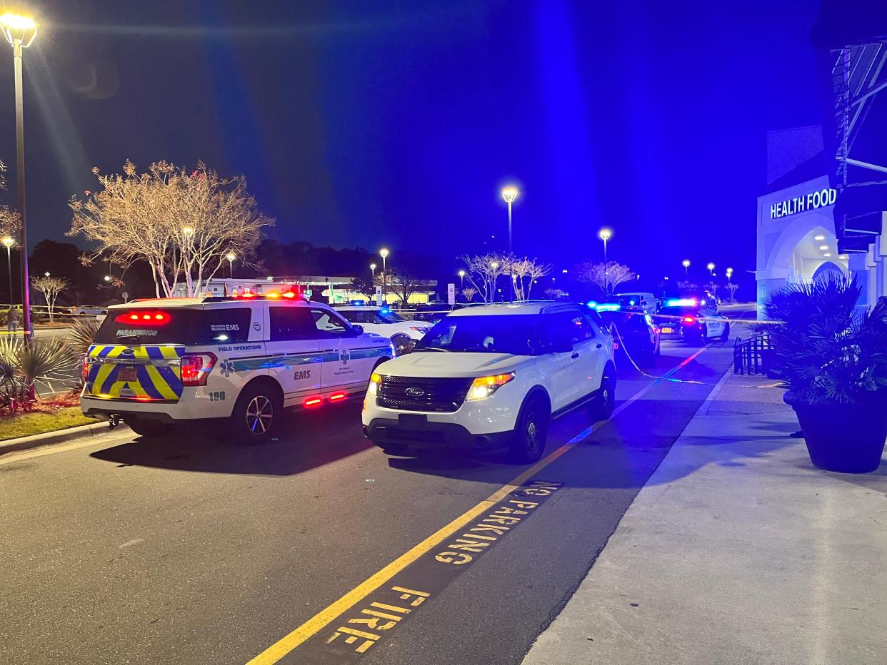 Police responded to an incident in front of the Dollar Tree in Landfall shopping center 1319 Military Cutoff Road, in Wilmington, N.C., Saturday, January 15, 2021.