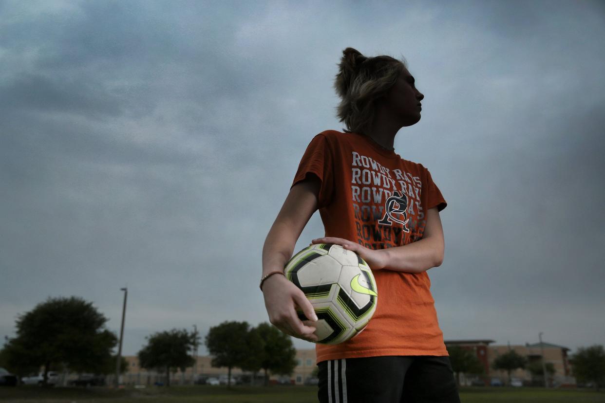 Zach is a transgender high school sophomore at Atlantic Coast High School. He tried out for the boys soccer team, made it through the final rounds before being told he needed to go to the girls team instead. [Photo Illustration]