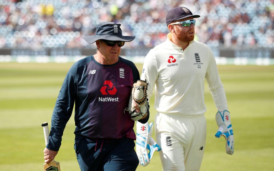 Trevor Bayliss (L) Jonny Bairstow (R) -