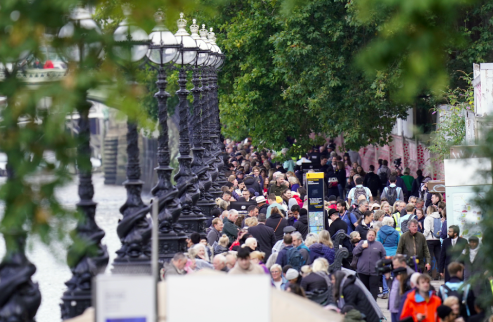 Hundreds of thousands of people are expected to join the queue to see the Queen lying in state. (PA)