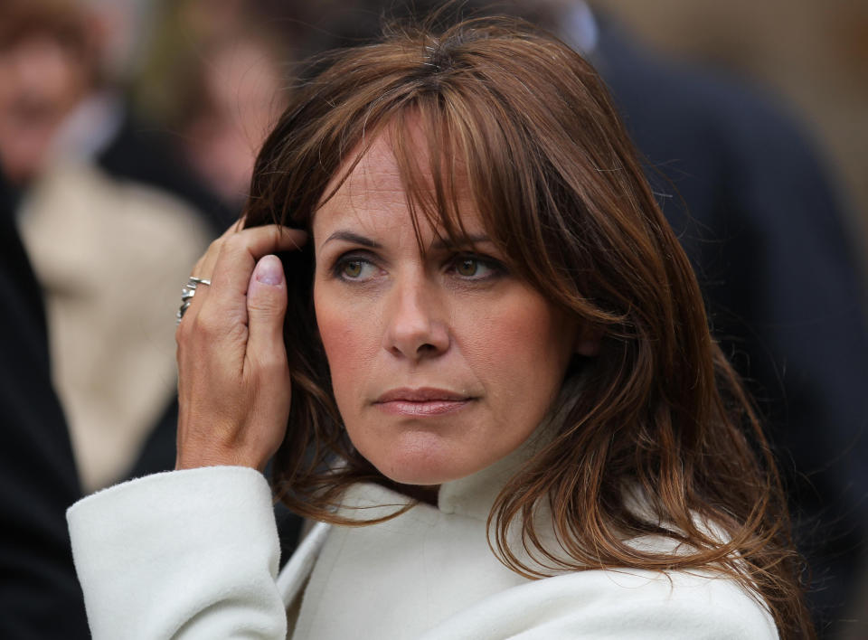 Carol Smillie during a memorial service for former Scottish Football Association secretary Ernie Walker, at Shawlands Kirk in Glasgow.   (Photo by Andrew Milligan/PA Images via Getty Images)