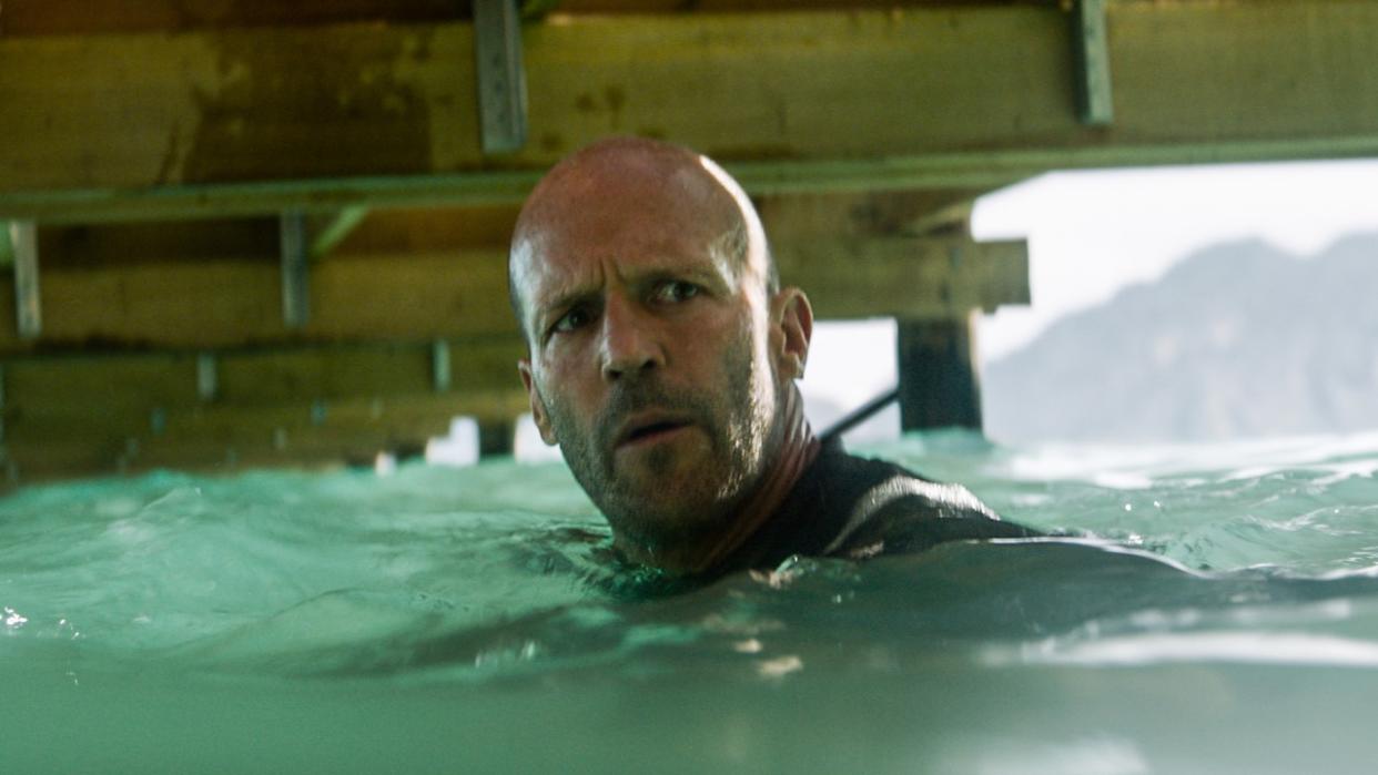  Jonas in water under dock in The Meg 2: The Trench 