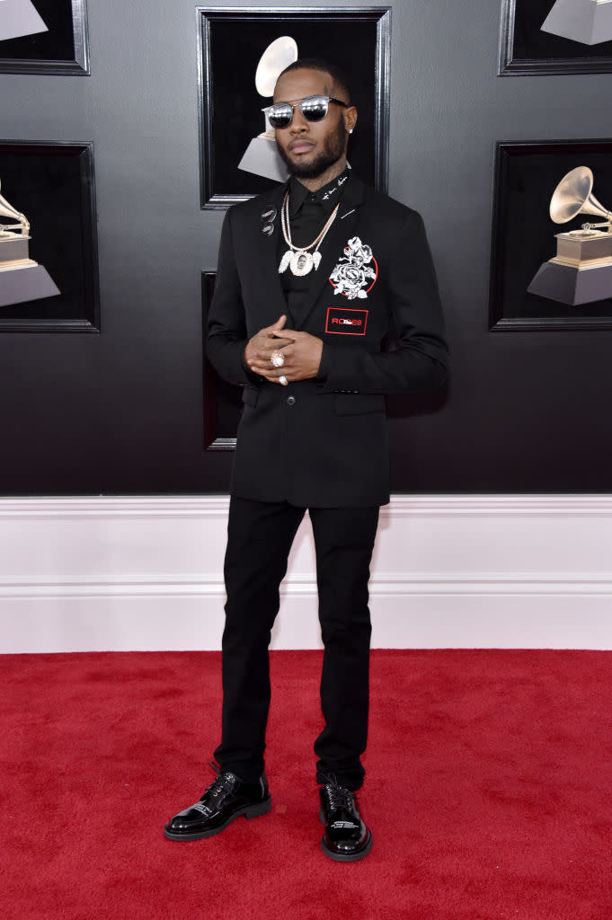 <p>Shy Glizzy attends the 60th Annual Grammy Awards at Madison Square Garden in New York on Jan. 28, 2018. (Photo: John Shearer/Getty Images) </p>