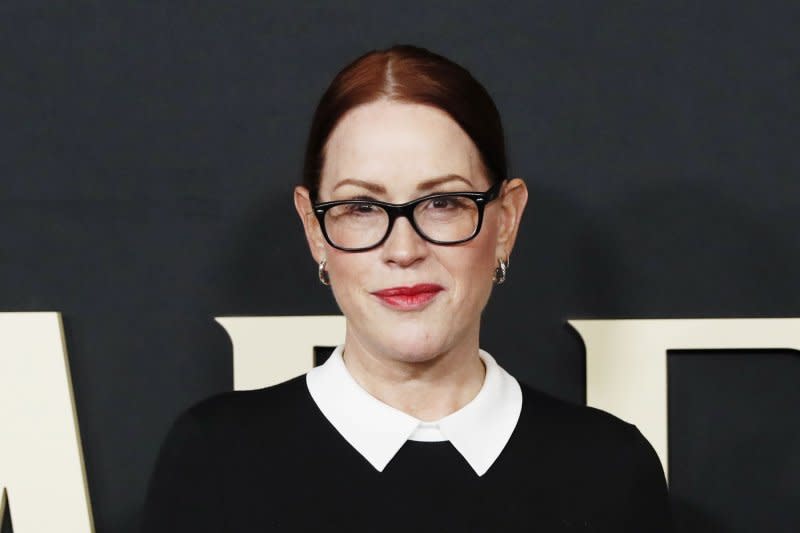 Molly Ringwald arrives on the red carpet at the premiere of "Nightmare Alley" on December 1, 2021, at Alice Tully Hall in New York City. The actor turns 56 on February 18. File Photo by John Angelillo/UPI