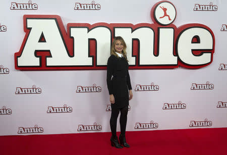 Actress Cameron Diaz poses for photographers during a photocall for her film Annie, in central London December 16, 2014. REUTERS/Neil Hall