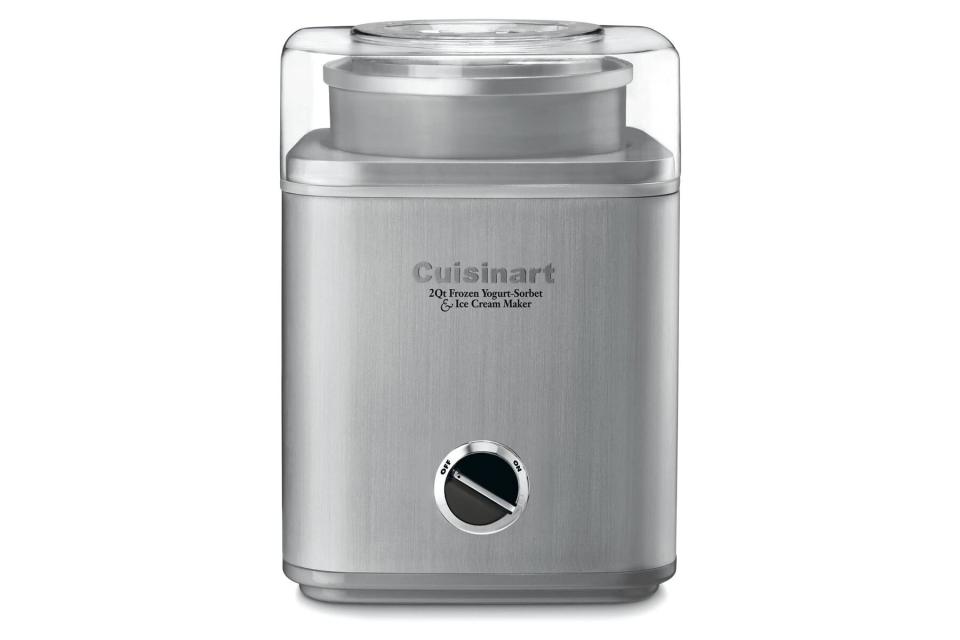 Silver ice cream maker machine