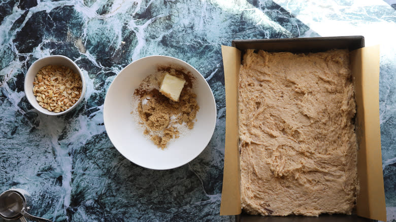 Brown sugar topping in bowl