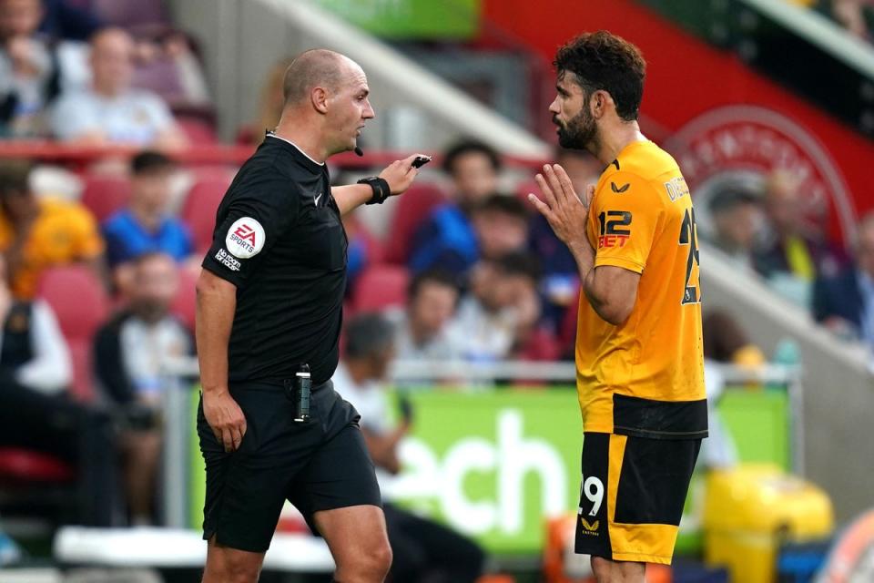 Diego Costa was sent off by Bobby Madley (John Walton/PA) (PA Wire)