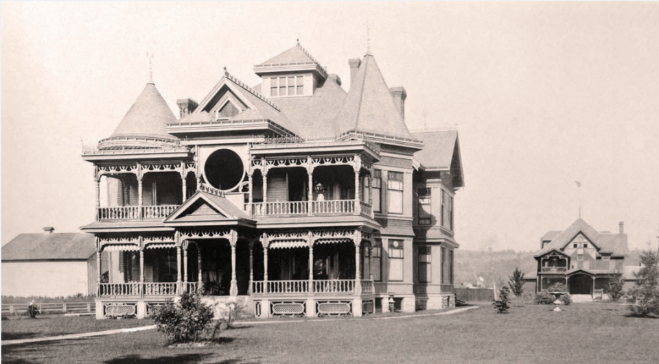 The former Clark home at 811 Maple Avenue on the Southside, now the site of the Seventh Day Adventist church. Photo dated 1890.