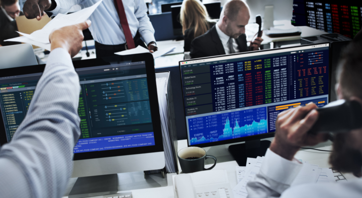 People Working Finance Stock Exchange Concept. Halted Stocks