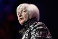 FILE - United States Secretary of the Treasury Janet Yellen speaks at the Atlantic Council Global Citizen Awards, Sept. 20, 2023, in New York. Yellen wants Latin America to trade more with the United States as part of an initiative that so far has failed to disrupt China’s dominance in global manufacturing. (AP Photo/Julia Nikhinson, File)