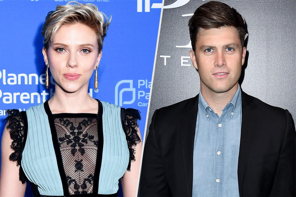 Keeping Warm! Scarlett Johansson and Colin Jost Share Hot Outdoor Kiss in NYC