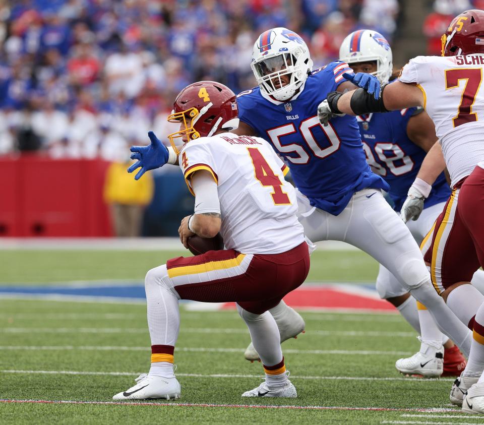 Greg Rousseau made four sacks in his rookie season with the Bills.