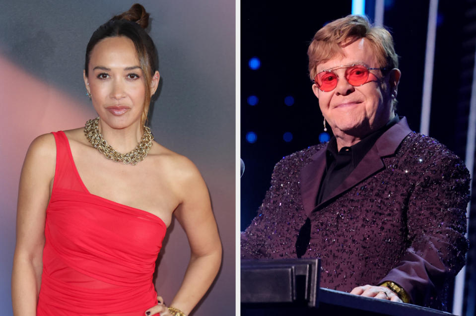 Myleene side by side with Elton John