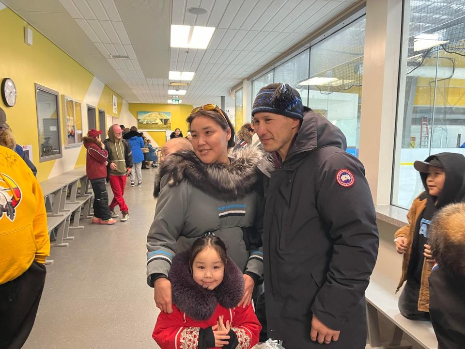 Former NHL player and Terence Tootoo's brother Jordin Tootoo poses for a photo at the annual hockey tournament earlier this week. 
