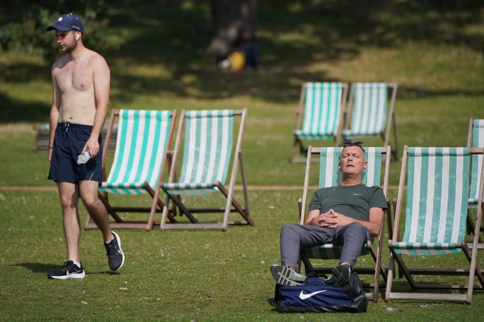 People enjoying the warm weather in Hyde Park in central London on Sunday, September 3 (PA)