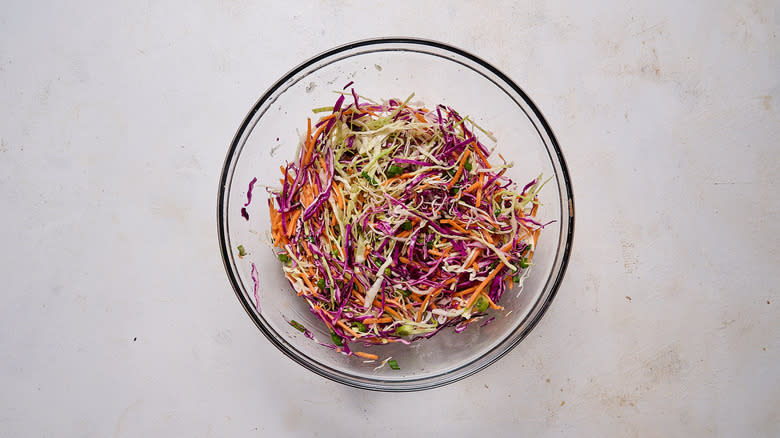 vinegar coleslaw in bowl