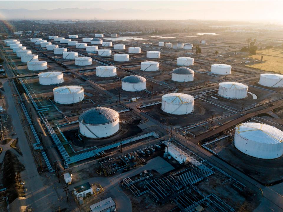 Oil storage tanks