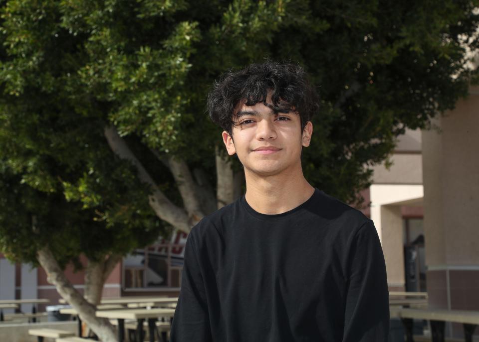 Divian Mejia Gonzalez is a QuestBridge Scholar and senior at La Quinta High School, seen Jan. 12, 2023.