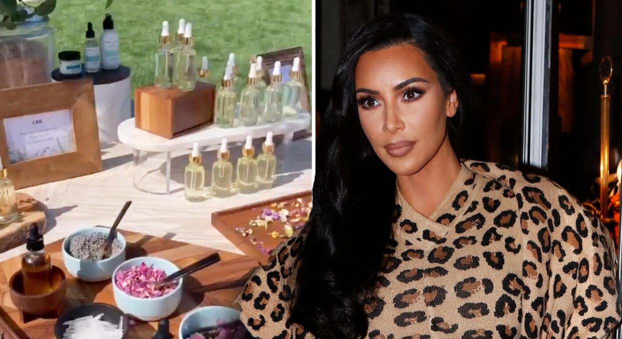 Kim Kardashian hosted a CBD themed baby shower ahead of the birth of her fourth child. [Photo: Instagram/Getty]