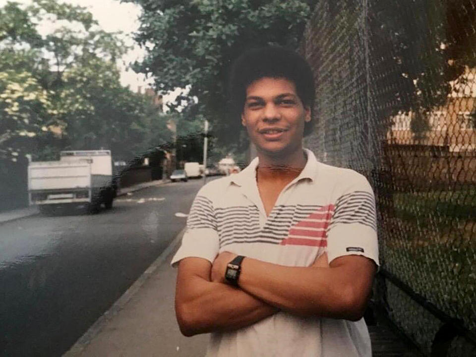 In this photo taken in the mid-1980s in north London then student Dr. Amged El-Hawrani poses for a photo. El-Hawrani, a 55-year-old father of one died March 28 at Glenfield Hospital in Leicester, becoming one of the first frontline doctors in Britain's National Health Service to lose his life in the pandemic. (Photo via AP)