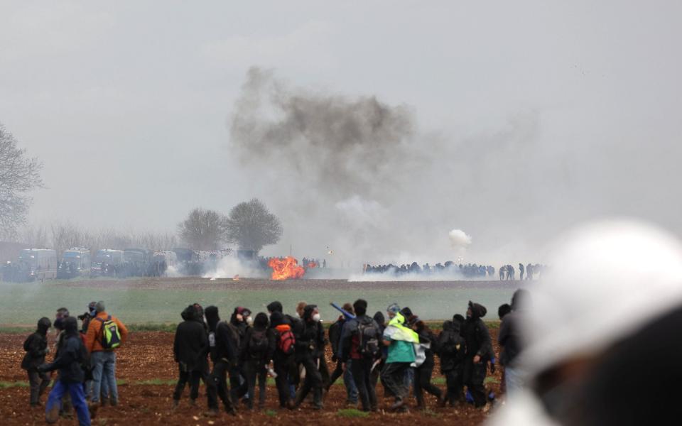 More than 3,000 police officers and gendarmes have been mobilised and 1,500 "activists" are expected to take part in the demonstration around Sainte-Soline - AFP