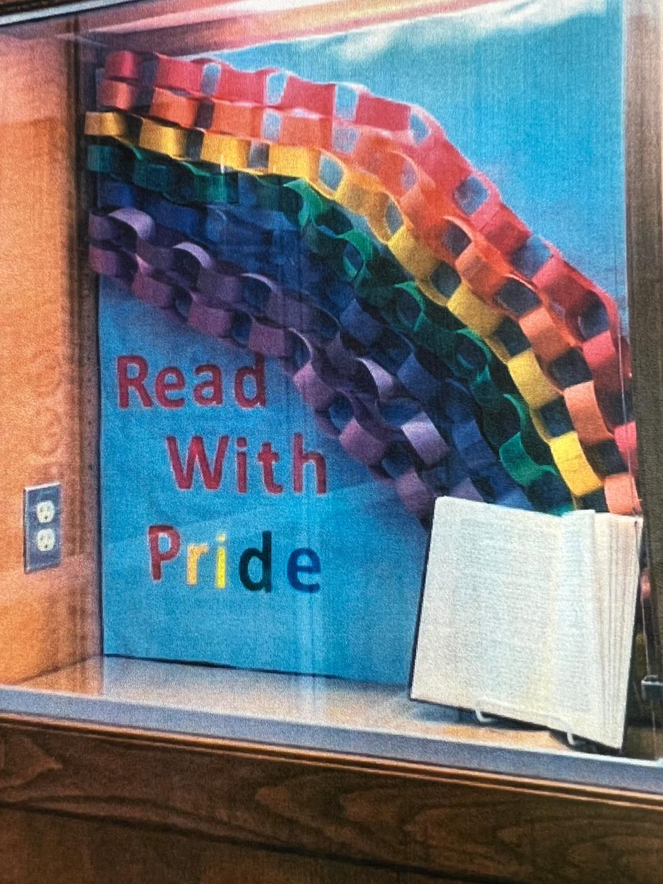 A photo of the June 2022 Pride Month display at the Travelers Rest library branch that was taken by a library patron and emailed to the board of trustees on June 16, 2022. The patron was upset by the display for "promoting one controversial ideology."