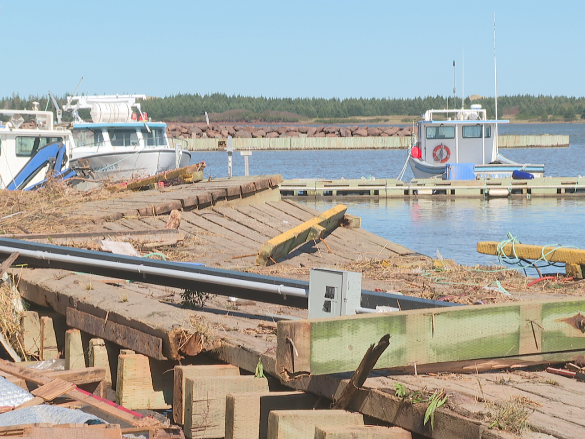 Fishers say 75 per cent of the infrastructure at Red Head Harbour has been completely destroyed. (Steve Bruce/CBC - image credit)