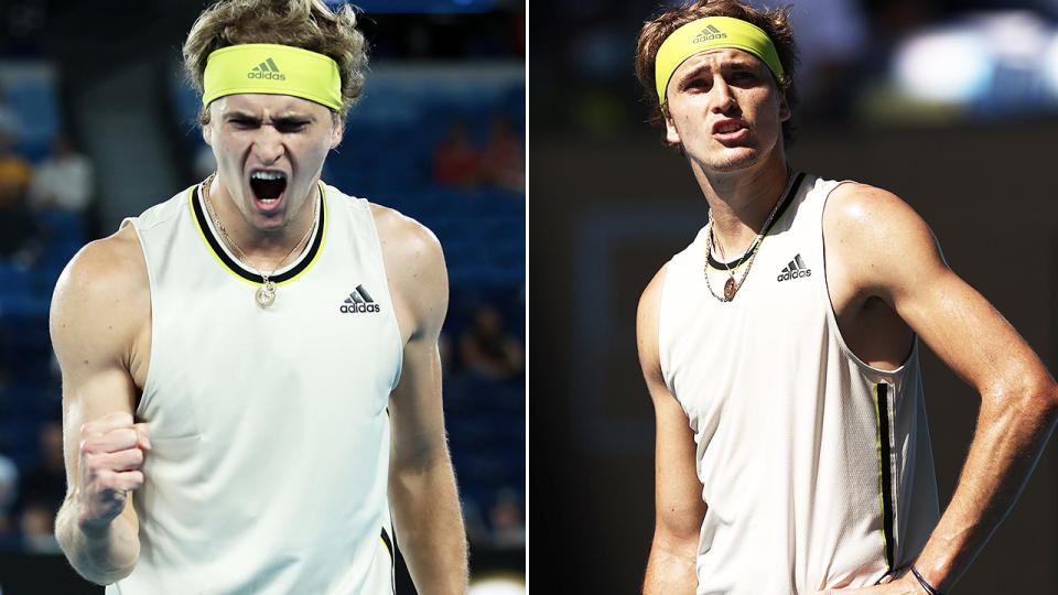 Alexander Zverev has been wearing a tank top at the Australian Open. Image: Getty