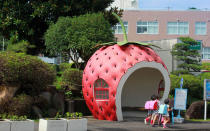 Fruit Shaped Bus Stops in Japan