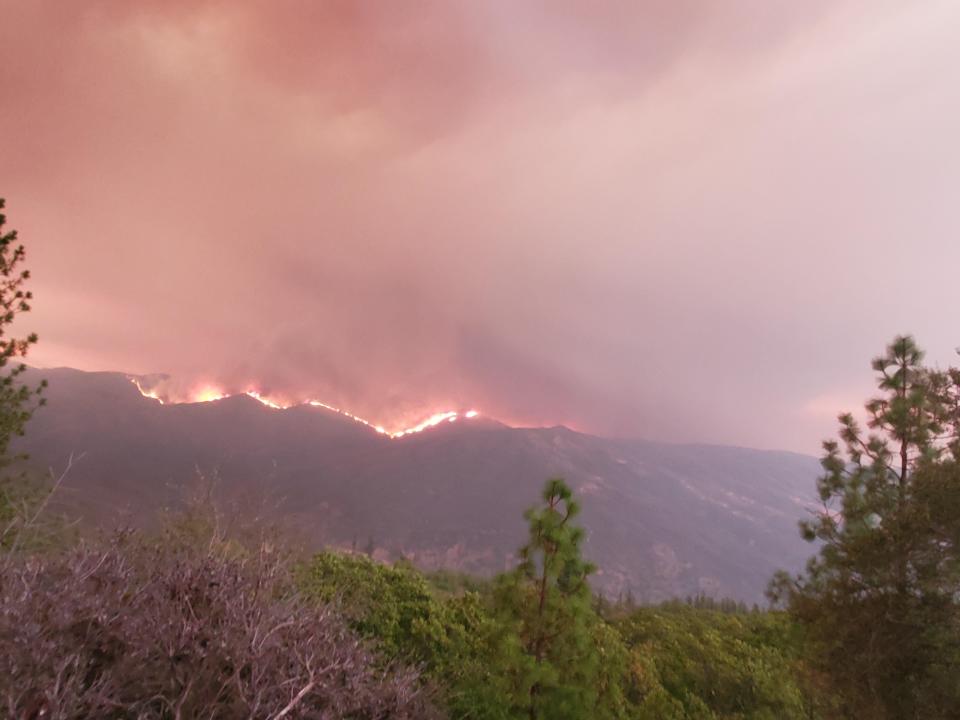 The August Complex of fires burns in the Mendocino National Forest on Wednesday, Aug. 19, 2020. The fire were sparked by lightning on Sunday, Aug. 16, 2020.