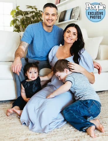 <p>Laura Waugh Photography</p> Courtney Robertson with her husband Humberto Preciado, along with their kids Paloma and Joaquin