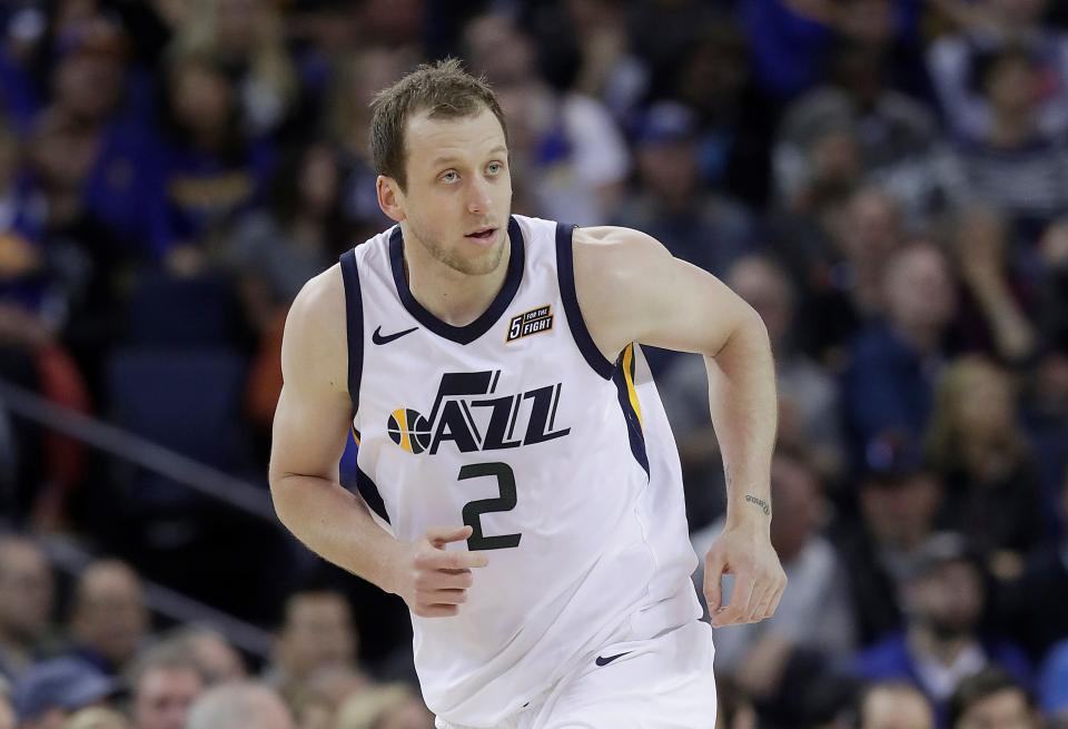 We might be seeing Joe Ingles with his doppelganger very soon. (AP Photo)