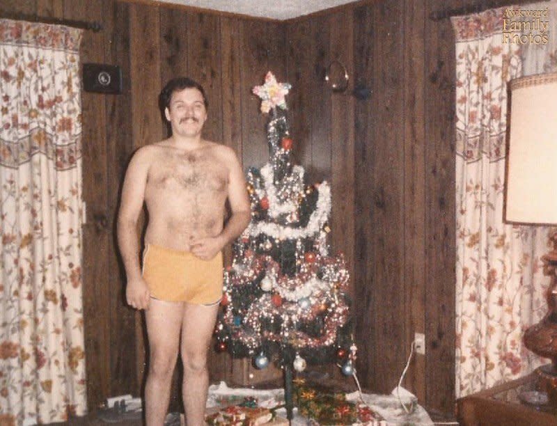 "This is a photo of my dad back in '84 or '85. Those were one of his many pairs of daisy dukes. Both him and my grandpa had a matching pair of ones with rainbows on the sides. I was always embarrassed when they would attempt to take me out in public while they were wearing them.”