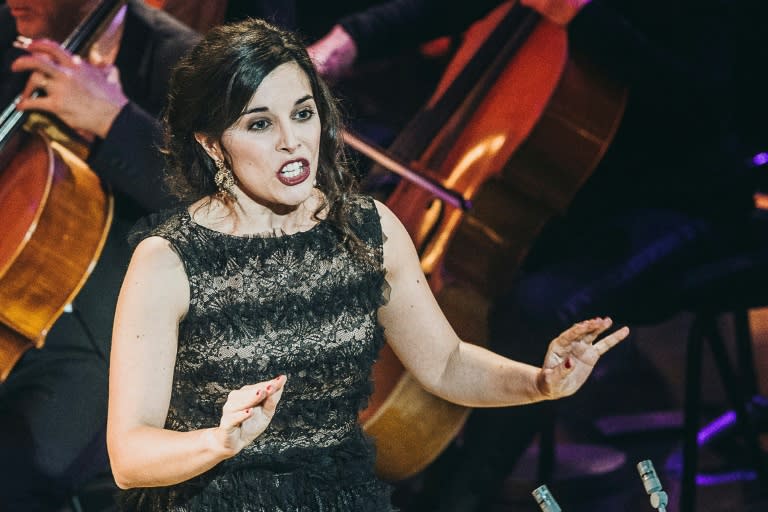 La cantatrice belge Jodie Devos lors des 27e Victoires de la musique classique à Metz, le 21 février 2020 (Christoph DE BARRY)