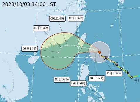 小犬最新路徑預測。（圖／氣象署）