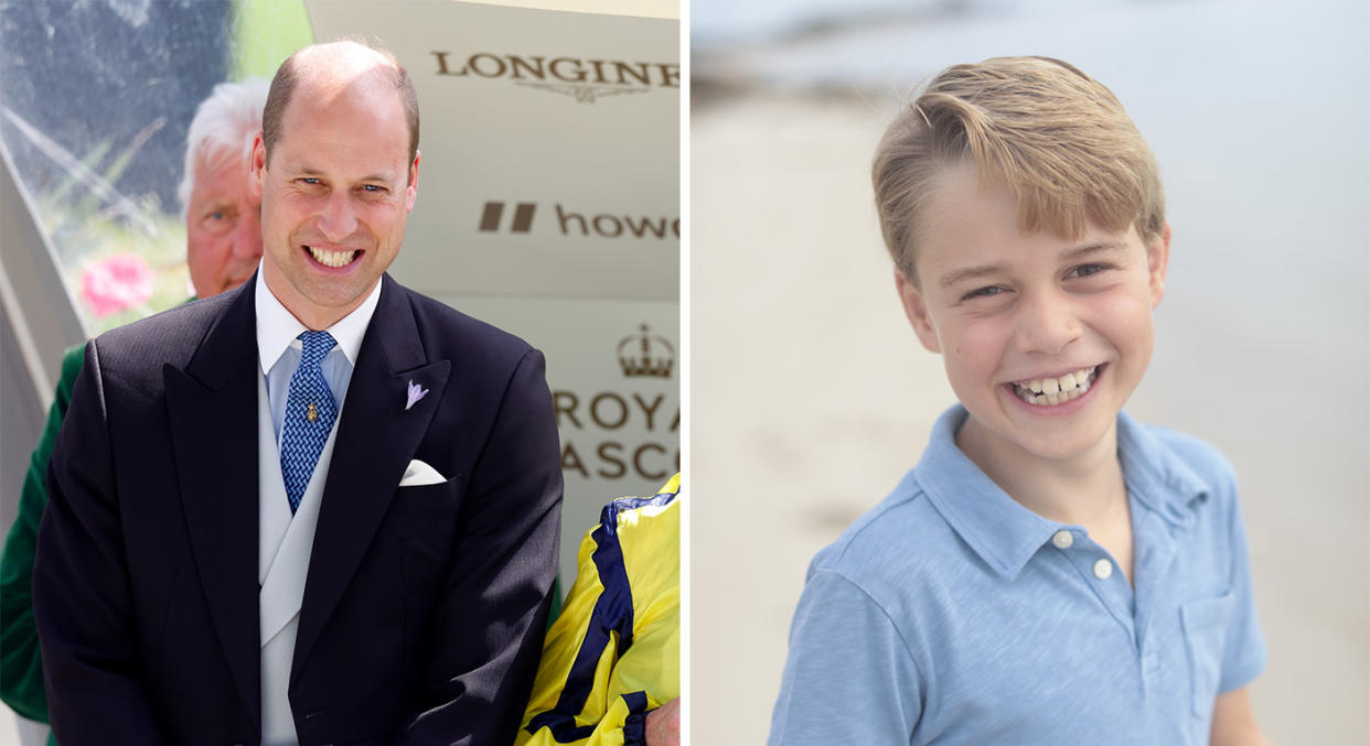 Fans can't help but draw a comparison between Prince George and his father William in the young royal's ninth birthday portrait. (Getty Images/PA)