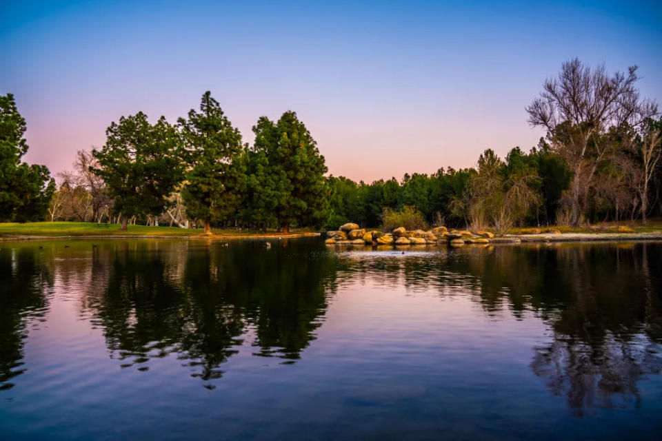 Yorba Regional Park at dusk via Getty Images