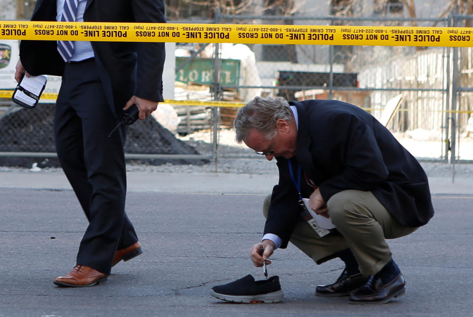 <p>A police detective investigates an incident where a van struck multiple people at a major intersection northern Toronto, Ontario, Canada, April 23, 2018. (Photo: Chris Donovan/Reuters) </p>