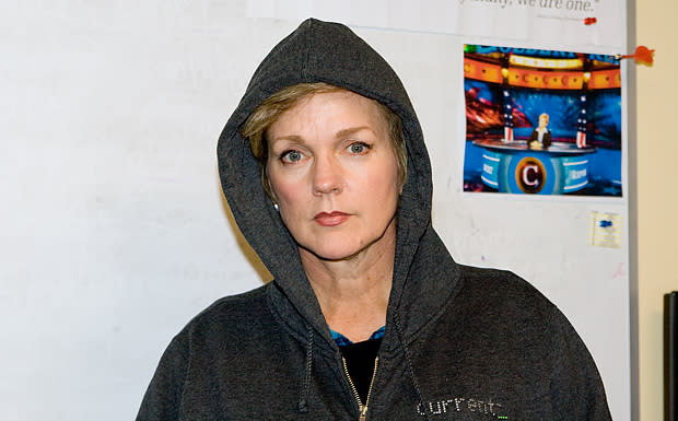 In this March 21, 2012 photo released by Current TV, former Michigan Gov. Jennifer Granholm, host of the Current TV's political talk show "The War Room with Jennifer Granholm" wears a hoodie at her San Francisco studio in support of the family of Trayvon Martin who was killed Feb. 26, in Sanford, Fla. Martin was returning to a gated community in the city after buying candy at a convenience store. Neighborhood watch captain, George Zimmerman, said the teen attacked him and he shot him in self-defense. Martin was unarmed and was wearing a hooded sweat shirt, called a hoodie. Granholm's show airs Mondays at 9 p.m. EST on the progressive cable network. (AP Photo/Current TV)