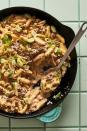 <p>Though we went above and beyond by making fresh pasta and grinding our own meat here, Hamburger Helper is all about the convenience, so you can easily swap in store-bought pasta (pick a <a href="https://www.delish.com/kitchen-tools/kitchen-secrets/g40625249/types-of-pasta/" rel="nofollow noopener" target="_blank" data-ylk="slk:shape;elm:context_link;itc:0;sec:content-canvas" class="link ">shape</a> that will really hug the sauce) and pre-<a href="https://www.delish.com/cooking/g1703/ground-beef-dishes/" rel="nofollow noopener" target="_blank" data-ylk="slk:ground beef;elm:context_link;itc:0;sec:content-canvas" class="link ">ground beef</a>.</p><p>Get the <strong><a href="https://www.delish.com/cooking/a35824856/hamburger-helper-recipe/" rel="nofollow noopener" target="_blank" data-ylk="slk:Copycat Hamburger Helper recipe;elm:context_link;itc:0;sec:content-canvas" class="link ">Copycat Hamburger Helper recipe</a></strong>.</p>