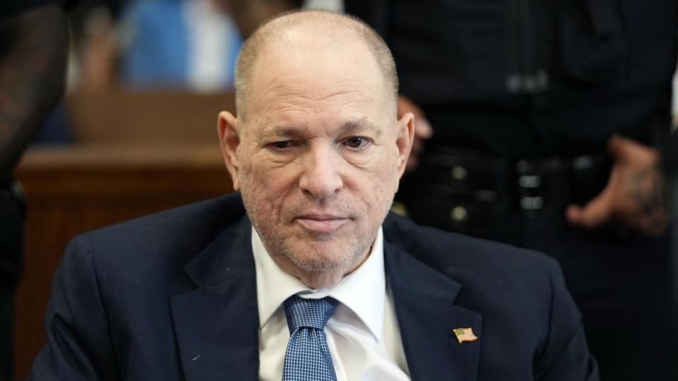 PHOTO: Harvey Weinstein appears in Manhattan Supreme Court as Manhattan DA Alvin Bragg prepares to file new charges in the rape case against him on July 9, 2024 in New York City.  (Curtis Means-Pool/Getty Images, FILE)