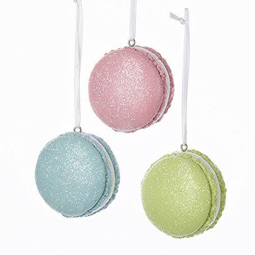 Pastel Glittered Macaroon Ornaments (Set of Three)