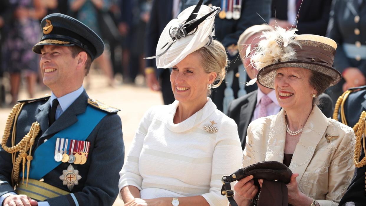 Edward, Sophie and Anne at RAF 100 ceremony in 2018