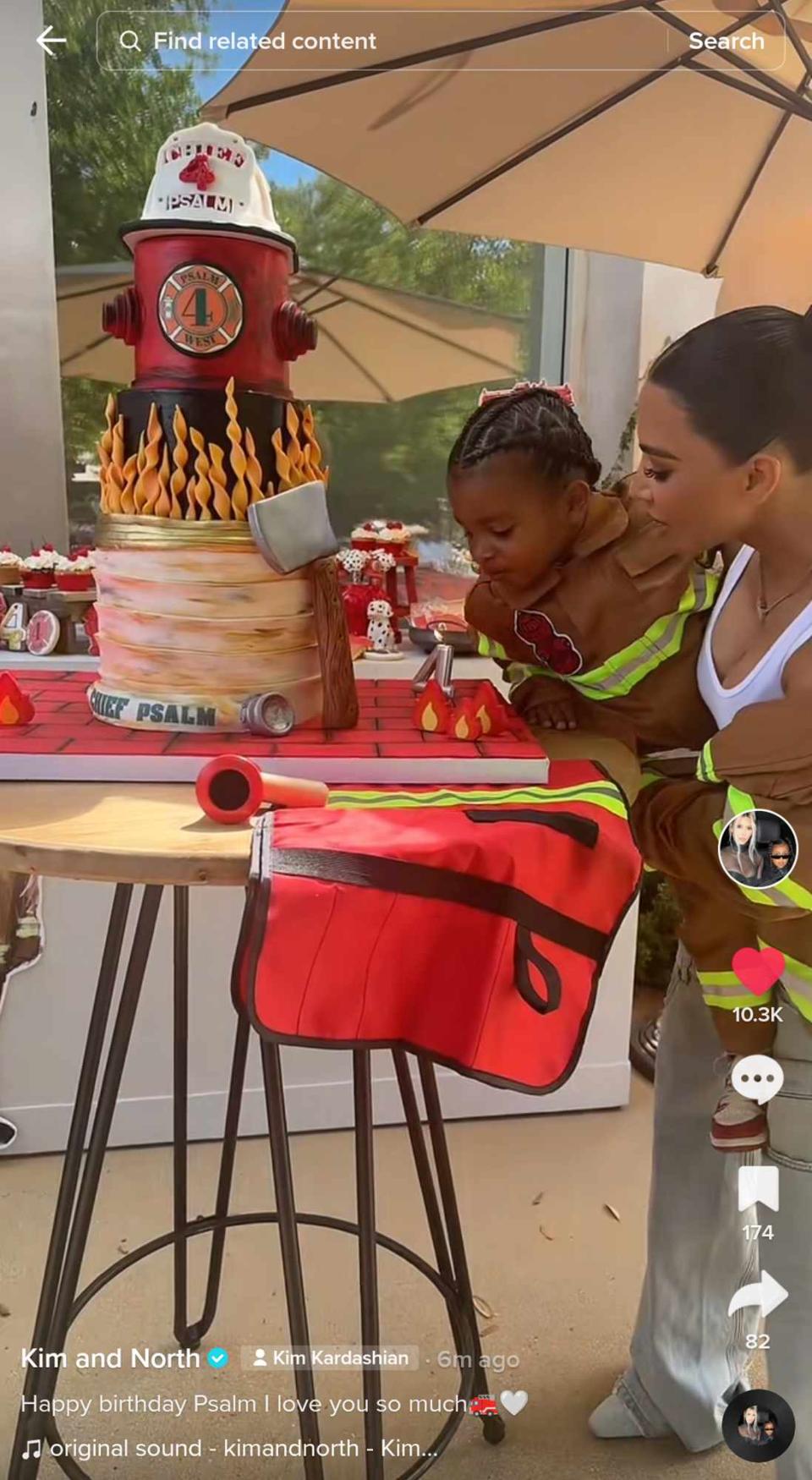 Kim Kardashian / Tik Tok
 Kim Kardashian and son Psalm at his 4th birthday party