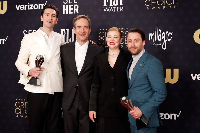 Nicholas Braun, Matthew Macfadyen, Sarah Snook, y Kieran Culkin, parte central del elenco de Succession  